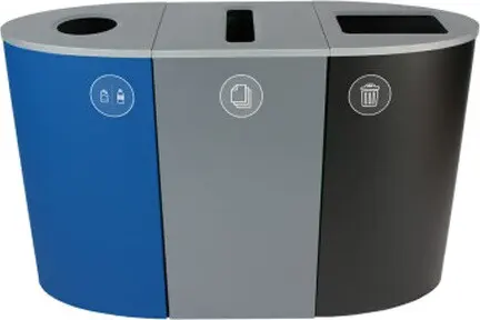 SPECTRUM Station de recyclage déchets, canettes et papiers 68 gal