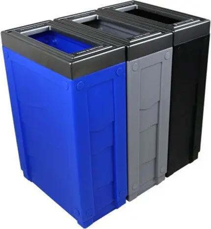 EVOLVE Station de recyclage pour déchets, canettes et papiers 69 gal