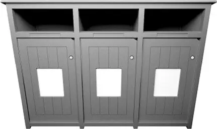 [BU176637000] AURA Station de recyclage grise avec panneau 96 gal