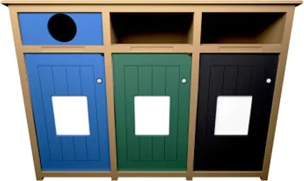 AURA Station de recyclage 3 voies verrouillable 96 gal