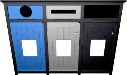 [BU205763000] AURA Station de recyclage 3 compartiments 96 gal