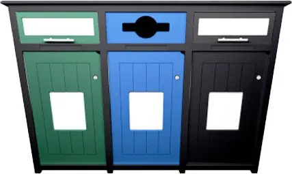 [BU208688000] AURA Station de recyclage triple verrouillable 96 gal