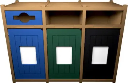 VISION Station de recyclage extérieur 3 voies 96 gal