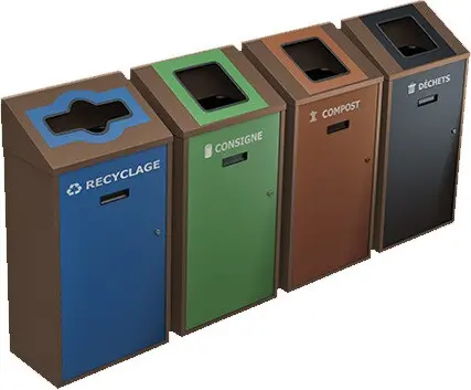 TRANSIT Station de recyclage mural 4 voies 58L