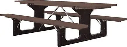 Tables de pique-nique en plastique recyclé, élément en arc