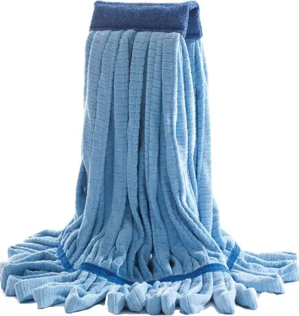 [AG051060000] Tubulaire, Vadrouille en microfibre, bande étroite, bouclée, bleu
