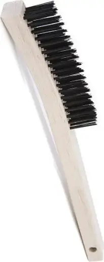 [AG099021000] Brosse à fils d'acier trempé avec long manche incurvé - 4 rangées