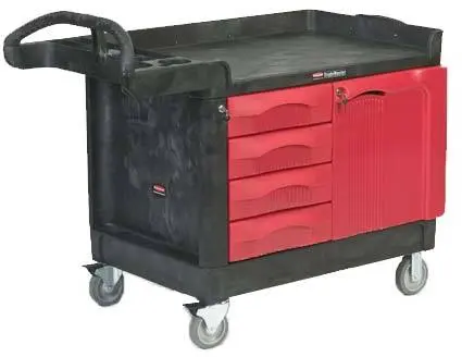 [RB453388NOI] Chariot de travail à tiroirs et portes verrouillables Rubbermaid 4533-88