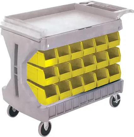 Chariot d'atelier à deux côtés PROCART, 36 bacs