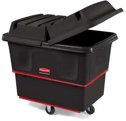 [RB004716NOI] Chariot de buanderie cubique robuste 16 pieds cubes Rubbermaid 4716, Couvercle vendu séparément
