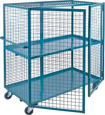 [TQ0ML238000] Chariot en treillis, 2 tablettes en métal