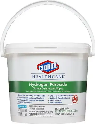 CLOROX HEALTHCARE Lingettes désinfectantes avec peroxyde d'hydrogène