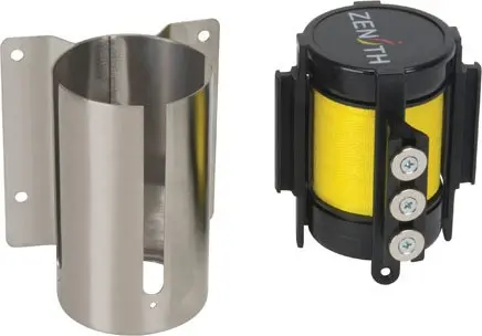 Barrière à fixation murale en acier inox avec ruban magnétique de 12'