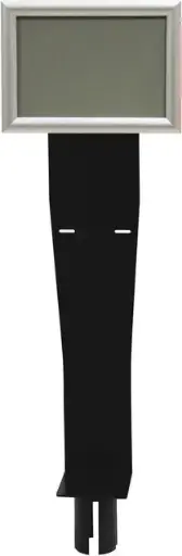 Porte-distributeur avec cadre d'enseigne pour poteau de barrière