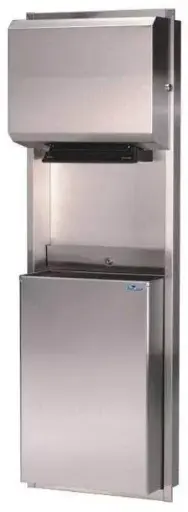 Unité murale distributeur de papier en rouleau et poubelle de 50 L