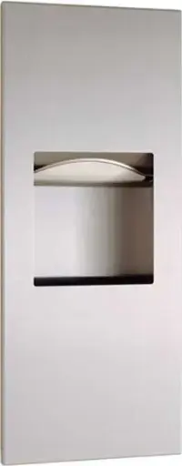 Distributeur de papiers et poubelle encastrée de 31'' Bobrick B-36903 TRIMLINE