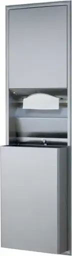 [BO003944000] Distributeur de papiers et poubelle en unité murale de 56" Bobrick B-3944 CLASSIC, 45.5 L