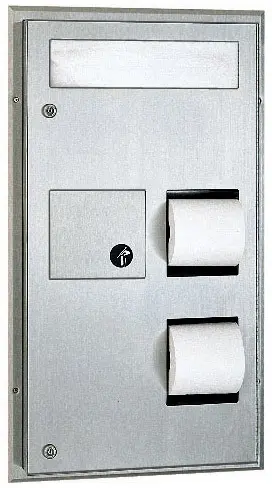 [BO00B357000] Distributeur de papiers et poubelle pour partition de toilette Bobrick B-357
