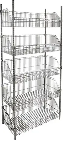 Étagère à paniers-tablettes en treillis métallique, Tiers 5