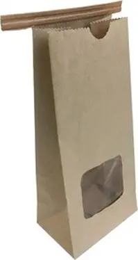 Sacs en papier brun à café avec attache et ouverture