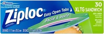 [TQ0JM422000] Sacs à sandwich en plastique format extra-grand Ziploc