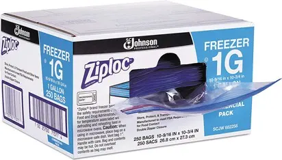 [SJ713774000] Sacs pour congélateurs Ziploc 1 gal, 250 sacs