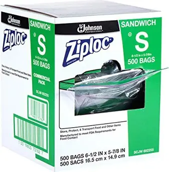 [SJ707627000] Sacs à sandwich refermables Ziploc, 500 sacs