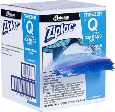 [SJ708730000] Sacs pour congélateur Ziploc Quart, 300 sacs