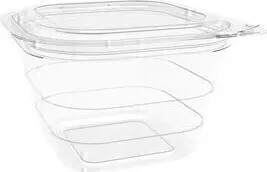 Contenant recyclable à charnière avec couvercle plat