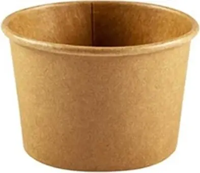 Contenant rond en carton kraft recyclable