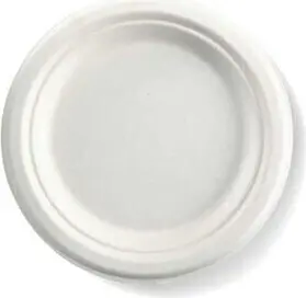 Assiette en bagasse blanche