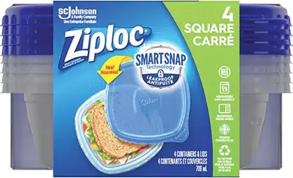 Contenants carrés Ziploc avec technologie Smart Snap