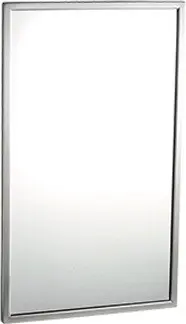 Miroir en verre avec cadre à angle fixe en acier inoxydable