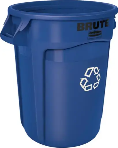 2643 BRUTE Poubelle de recyclage ronde bleu 44 gal