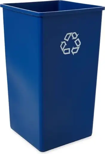 [RB395973BLE] 395973 UNTOUCHABLE Poubelle de recyclage carré bleu 50 gal