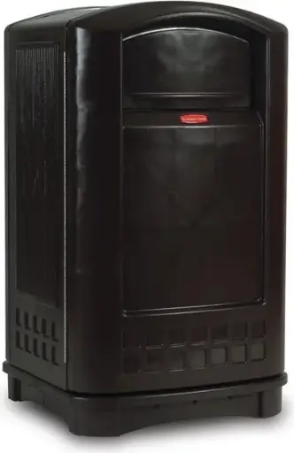 [RB003964NOI] 3964 PLAZA Poubelle extérieure avec couvercle 50 gal